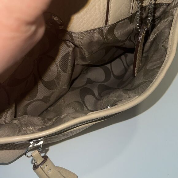 Coach Tan Pebbled Leather Top Zip Satchel Shoulder‎ Bag 5031 - Picture 16 of 16